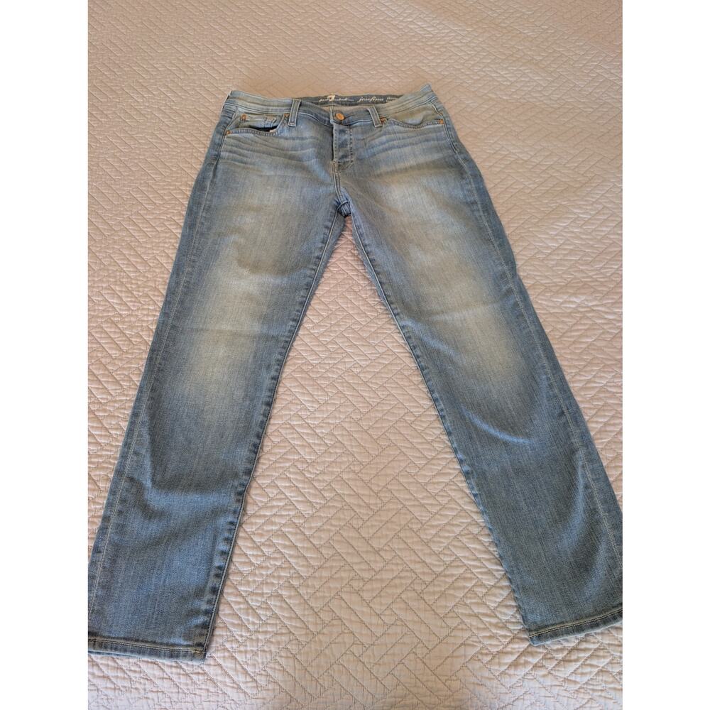 7 For All Mankind Jeans Women's Size 28 Blue Josefina Boyfriend Button Fly (358)